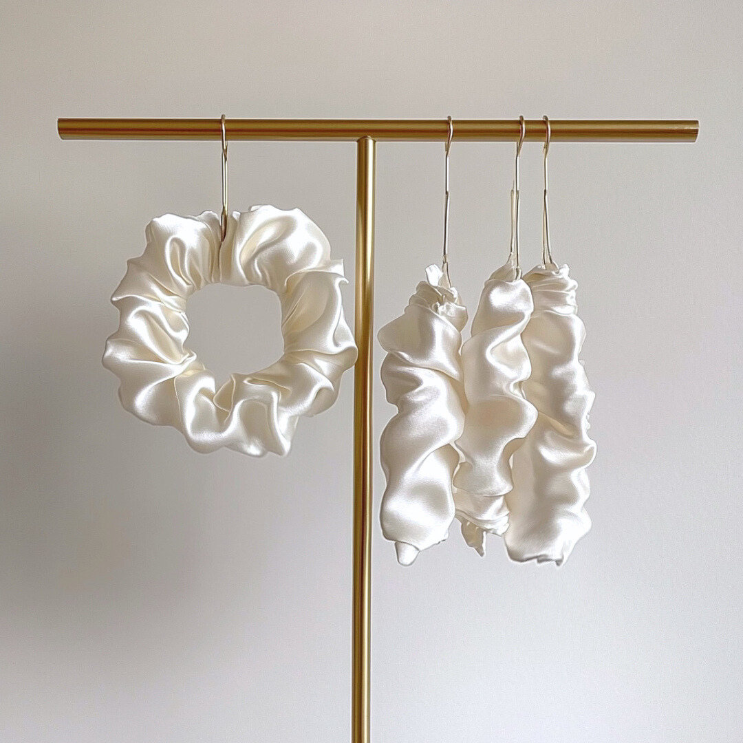 Kivien Silk šilkinė plaukų gumytė „Coconut White”