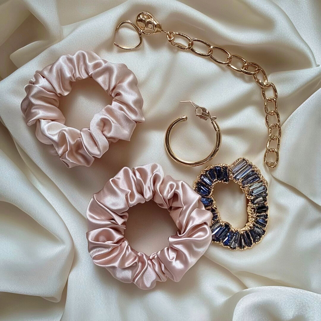Kivien Silk šilkinė plaukų gumytė „Lychee Pink”