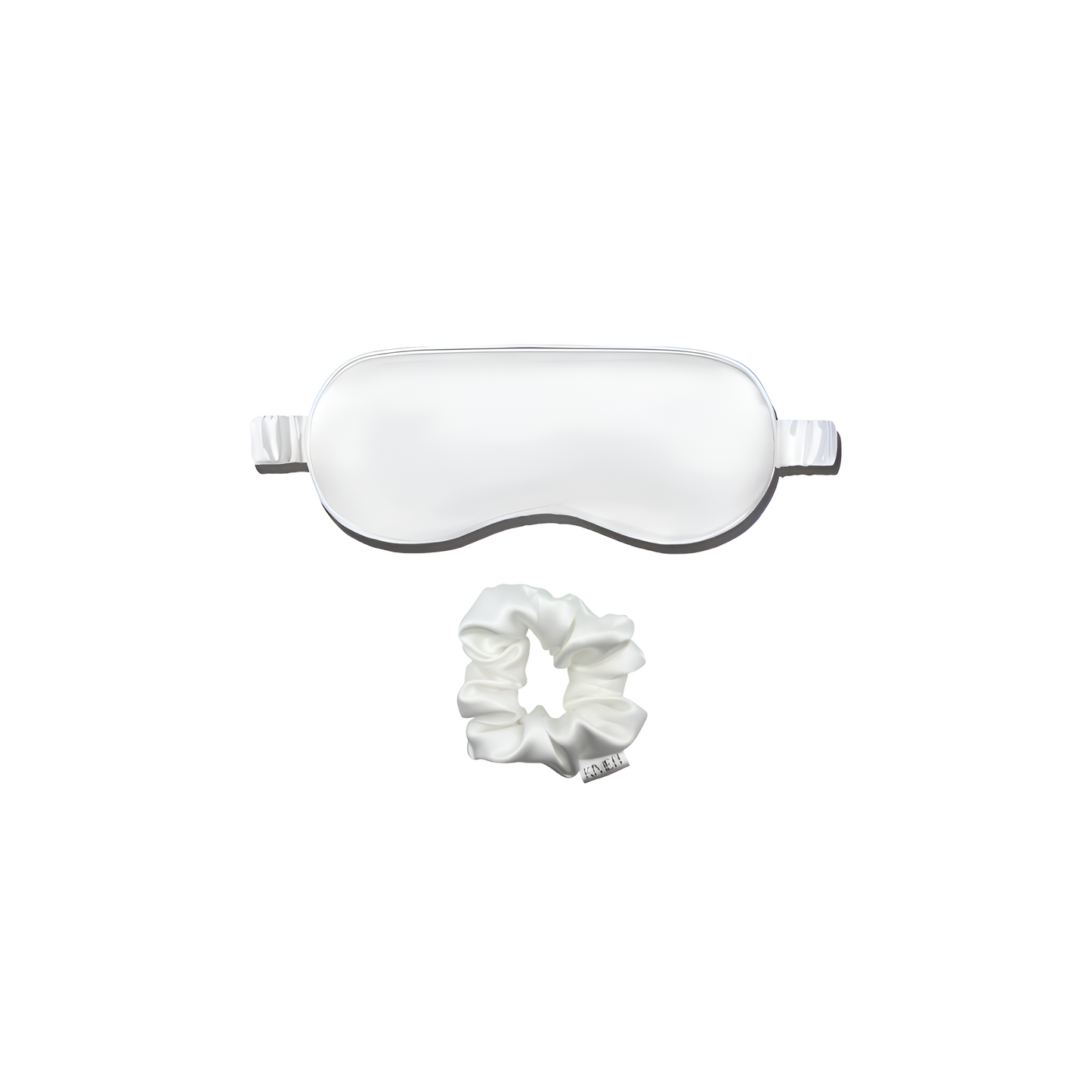 Kivien Silk DUO miego akių kaukė + plaukų gumytė „Coconut White”