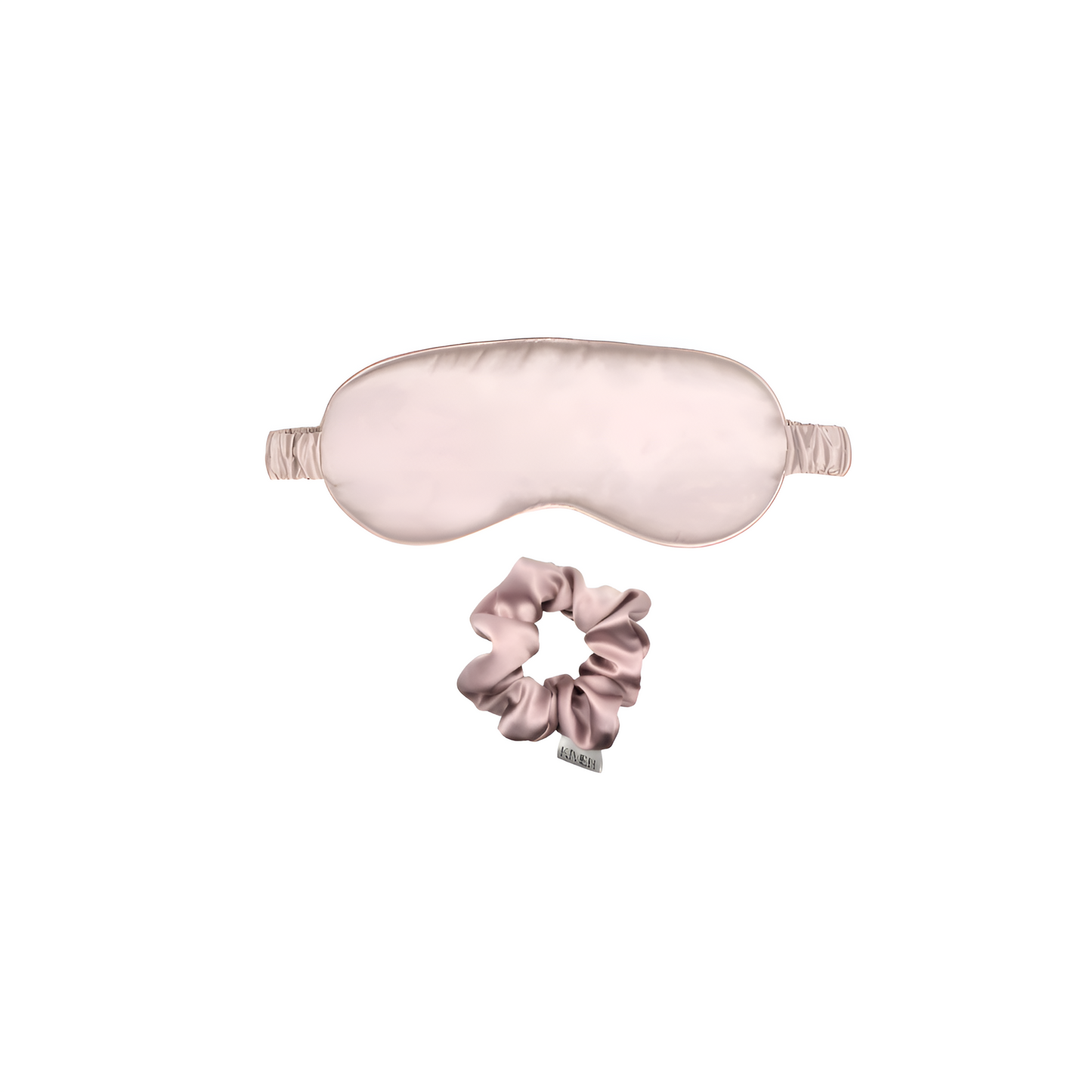 Kivien Silk DUO miego akių kaukė + plaukų gumytė „Lychee Pink”