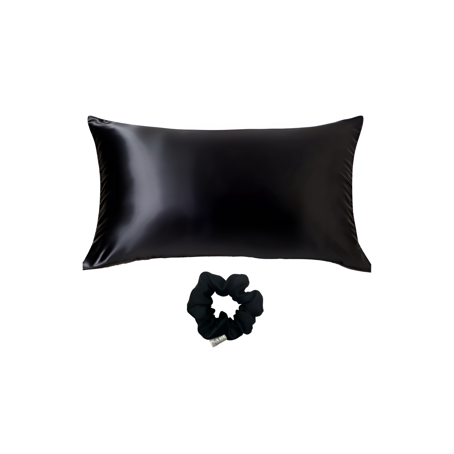 Kivien Silk DUO šilkinis pagalvės užvalkalas + plaukų gumytė „Blackberry Black”